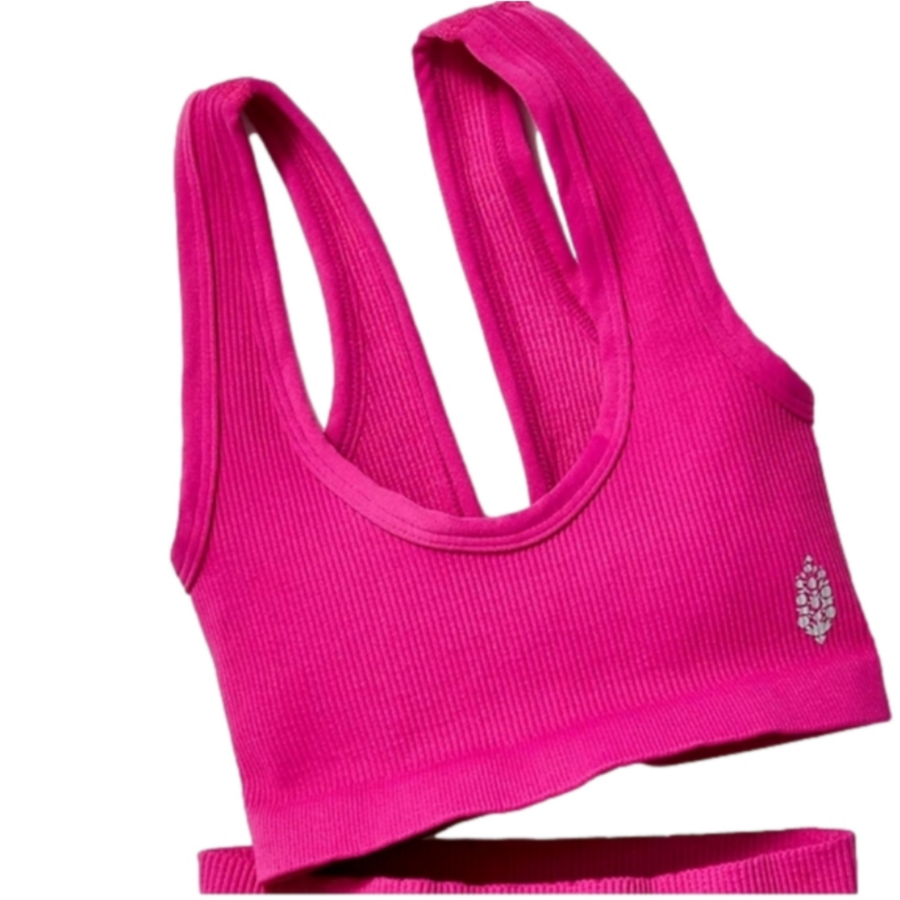 Free People Movement Happiness Runs Scoop Neck Bra Size XS/S Berry NEW